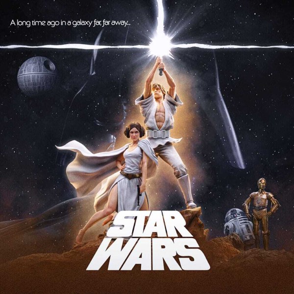 Star Wars Statuette 1/10 Art Scale Deluxe Luke und Leia 41 cm
