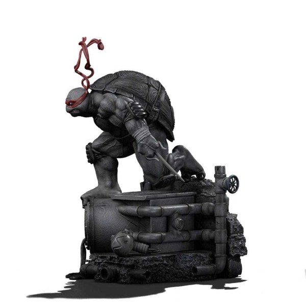 Ninja Turtles-Figur im Maßstab 1:10, Art Scale, Raphael, Schwarz-Weiß-Variante, 26 cm