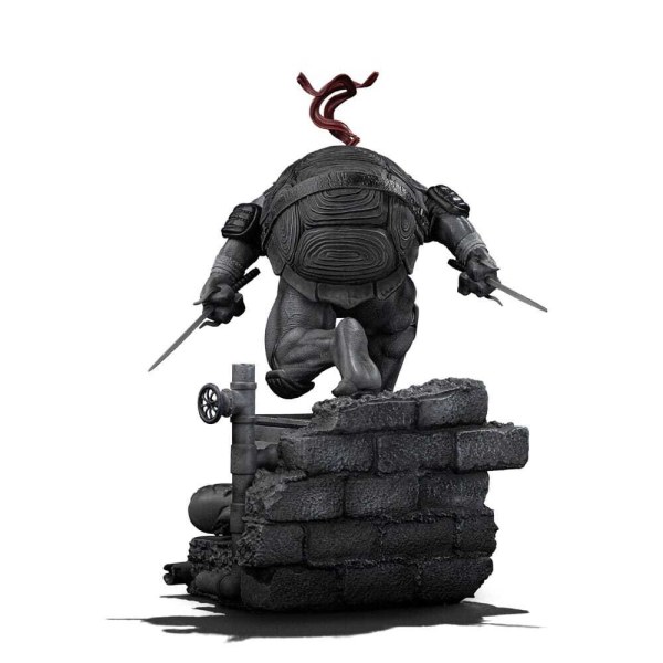 Ninja Turtles-Figur im Maßstab 1:10, Art Scale, Raphael, Schwarz-Weiß-Variante, 26 cm
