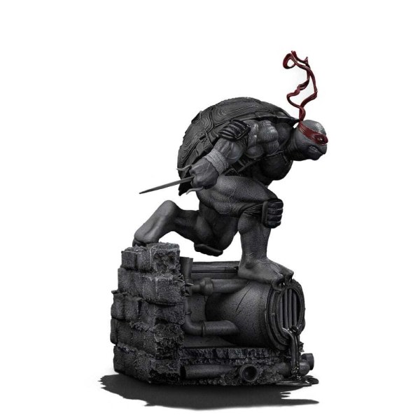 Ninja Turtles-Figur im Maßstab 1:10, Art Scale, Raphael, Schwarz-Weiß-Variante, 26 cm