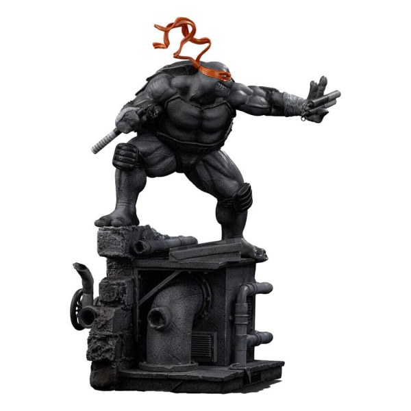 Ninja Turtles-Figur im Maßstab 1:10, Art Scale, Michelangelo-Schwarz-Weiß-Variante, 26 cm