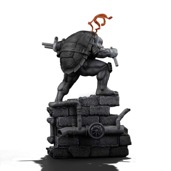 Ninja Turtles-Figur im Maßstab 1:10, Art Scale, Michelangelo-Schwarz-Weiß-Variante, 26 cm