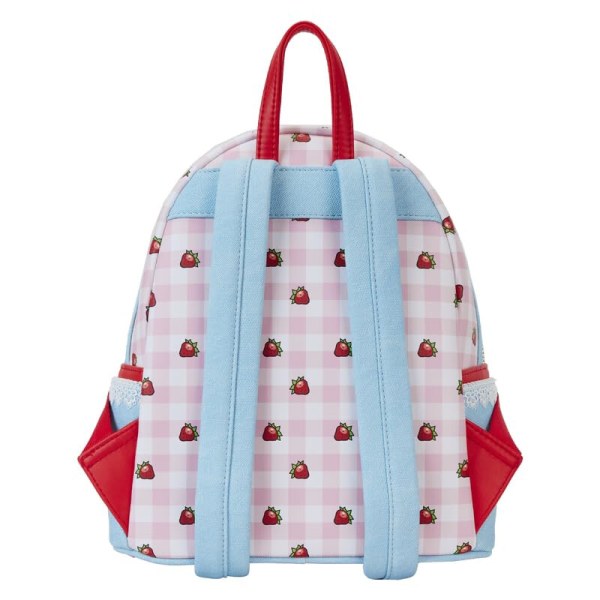 Mini-Rucksack aus Denim mit Erdbeerkuchenmotiv – Loungefly