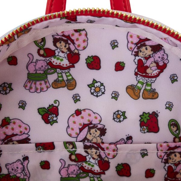 Mini-Rucksack aus Denim mit Erdbeerkuchenmotiv – Loungefly