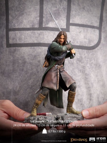 Herr der Ringe Statue im Maßstab 1:10, BDS Art Scale, Aragorn, 24 cm