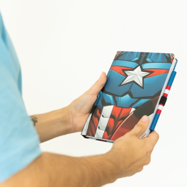 UNIFORM PREMIUM A5 NOTIZBUCH MIT STIFT - MARVEL CAPTAIN AMERICA