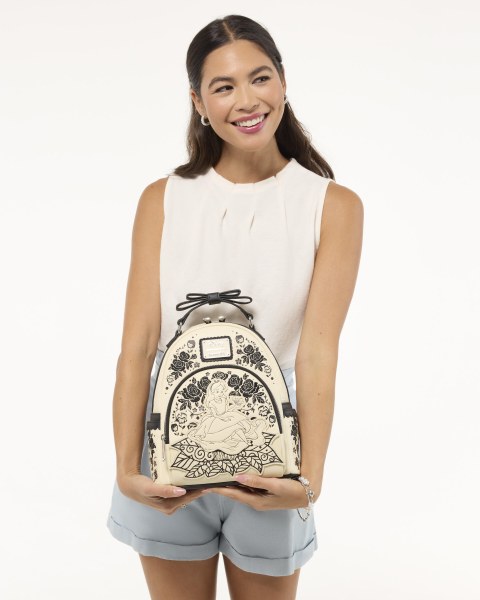 Alice im Wunderland Mini-Rucksack mit Blumenstickerei - Disney Loungefly