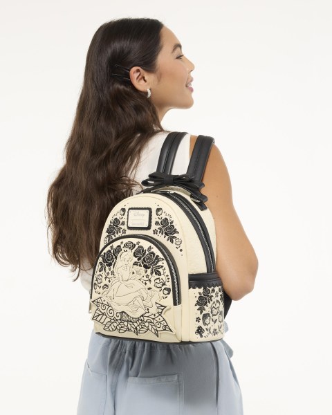 Alice im Wunderland Mini-Rucksack mit Blumenstickerei - Disney Loungefly