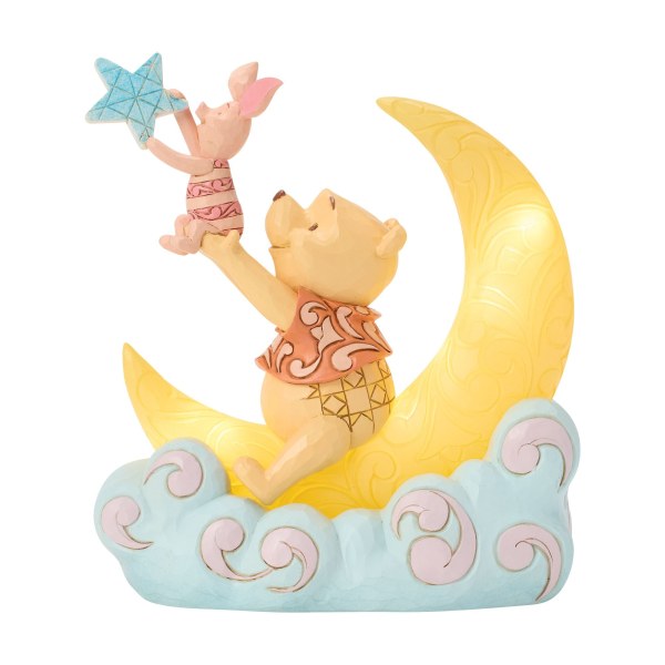 Winnie Puuh und Ferkel auf LED-Mond – Disney Traditions