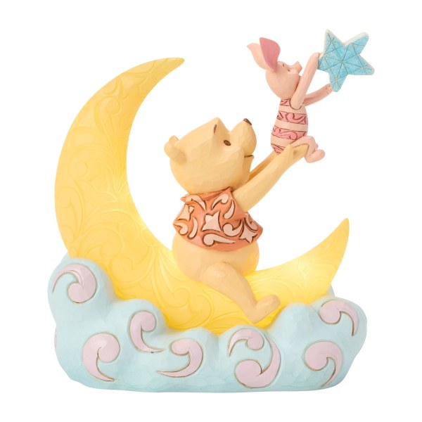 Winnie Puuh und Ferkel auf LED-Mond – Disney Traditions