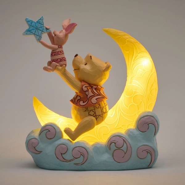 Winnie Puuh und Ferkel auf LED-Mond – Disney Traditions