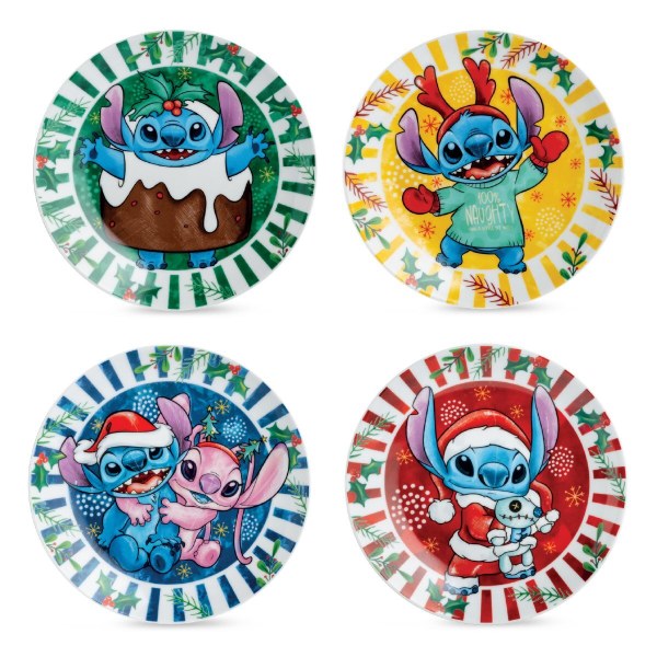 4er-Set gemischte Dessertteller „Stitch Weihnachten“ – Egan Disney Home