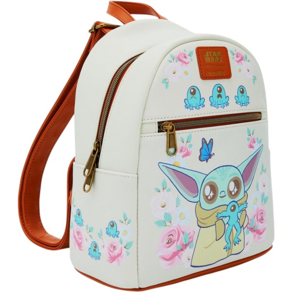Grogu mit Fröschen und braunem Besatz Rucksack - Loungefly Star Wars