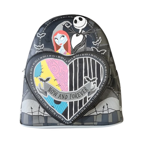 Loungefly The Nightmare Before Christmas Jack & Sally Split Heart Rucksack 26cm