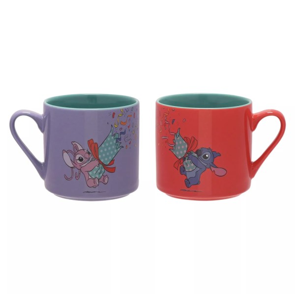 Stitch & Angel Frohe Festtage Set mit 2 farbenfrohen Tassen - Disney