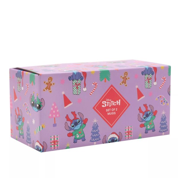 Stitch & Angel Frohe Festtage Set mit 2 farbenfrohen Tassen - Disney