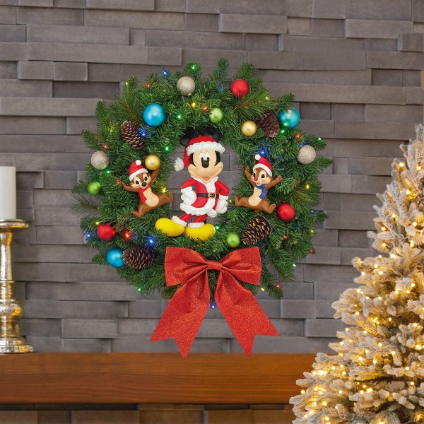 55cm-Zoll-Disney-Weihnachtskranz mit LED-Lichtern – Costco Exklusiv