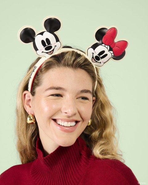 Mickey & Minnie Strick-Schleifen-Haarreif mit Ohren für die Feiertage - Disney Loungefly