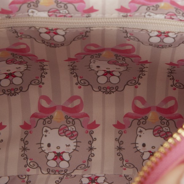 Hello Kitty gesteppte Umhängetasche mit Perlen-Griff & Taschenanhänger - Loungefly Sanrio