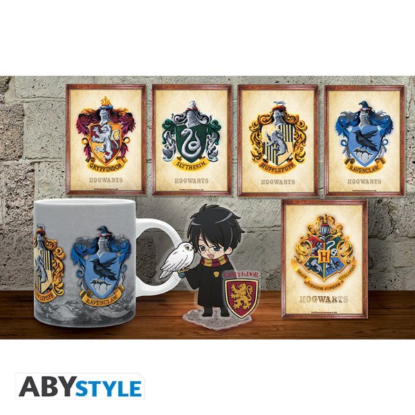 HARRY POTTER - Set Becher 320 ml + Acryl® + Postkarten "Hogwarts"