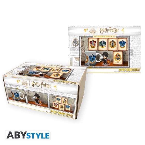 HARRY POTTER - Set Becher 320 ml + Acryl® + Postkarten "Hogwarts"