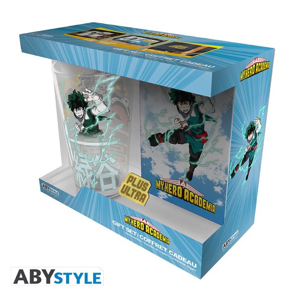 MY HERO ACADEMIA - XXL-Glas + Pin + Heldennotizbuch Set