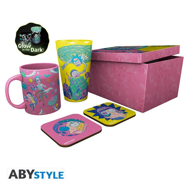 RICK AND MORTY - XXL Glas-Set + Becher + 2 Untersetzer