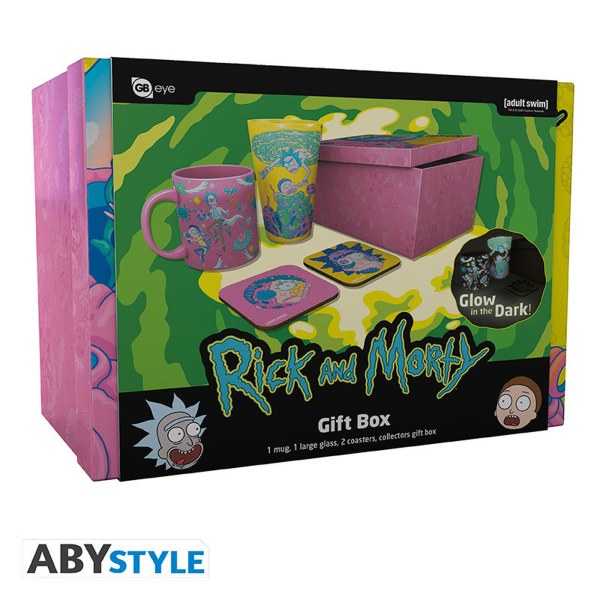 RICK AND MORTY - XXL Glas-Set + Becher + 2 Untersetzer