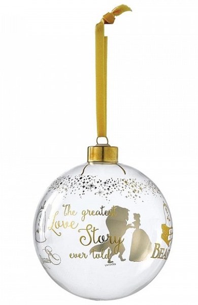 DISNEY BEZAUBERNDE WEIHNACHTSVERZIERUNG AUS GLAS „Die Schöne und das Biest“.