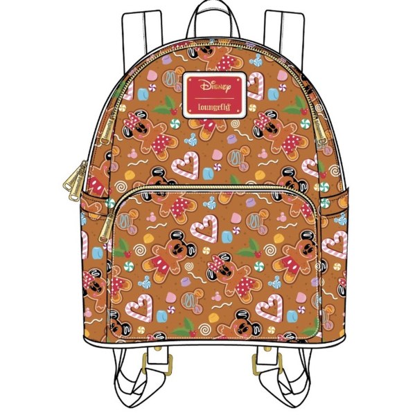 MINI-RUCKSACK UND STIRNBAND MICKEY & MINNIE GINGERBREAD – DISNEY LOUNGEFLY
