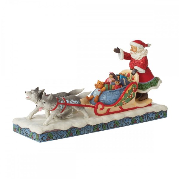 SANTA CLAUS IN DOGSLEDGE-JIM SHORE HEARTWOOD CREEK
