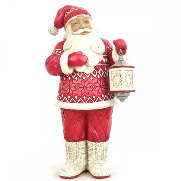 NORDISCHER WEIHNACHTSMANN MIT LATERNE - JIM SHORE HEARTWOOD CREEK