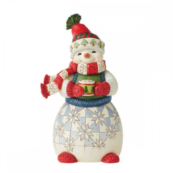 SCHNEEMANN MIT HEISSER SCHOKOLADE - JIM SHORE HEARTWOOD CREEK