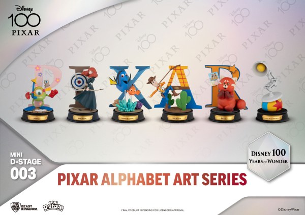 6ER-PACK PIXAR-ALPHABET-FIGUREN – 100 JAHRE WONDER DISNEY MINI EGG ATTACK
