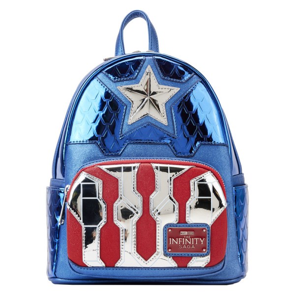 CAPTAIN AMERICA METALLIC COSPAY MINI-RUCKSACK – DISNEY LOUNGEFLY
