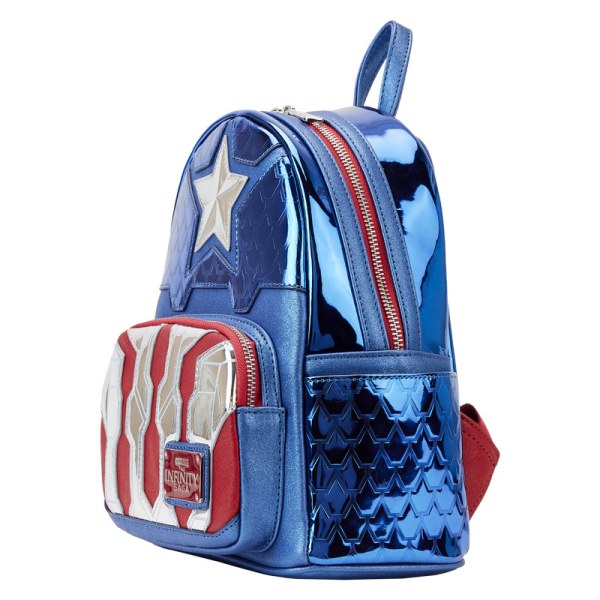 CAPTAIN AMERICA METALLIC COSPAY MINI-RUCKSACK – DISNEY LOUNGEFLY