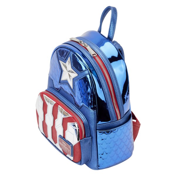 CAPTAIN AMERICA METALLIC COSPAY MINI-RUCKSACK – DISNEY LOUNGEFLY