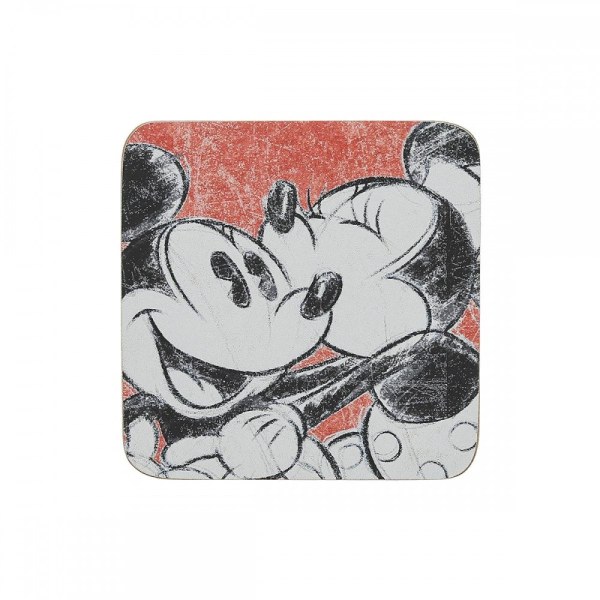 Set mit 4 Untersetzern von Mickey und Minnie Mouse – DISNEY ENCHANTING